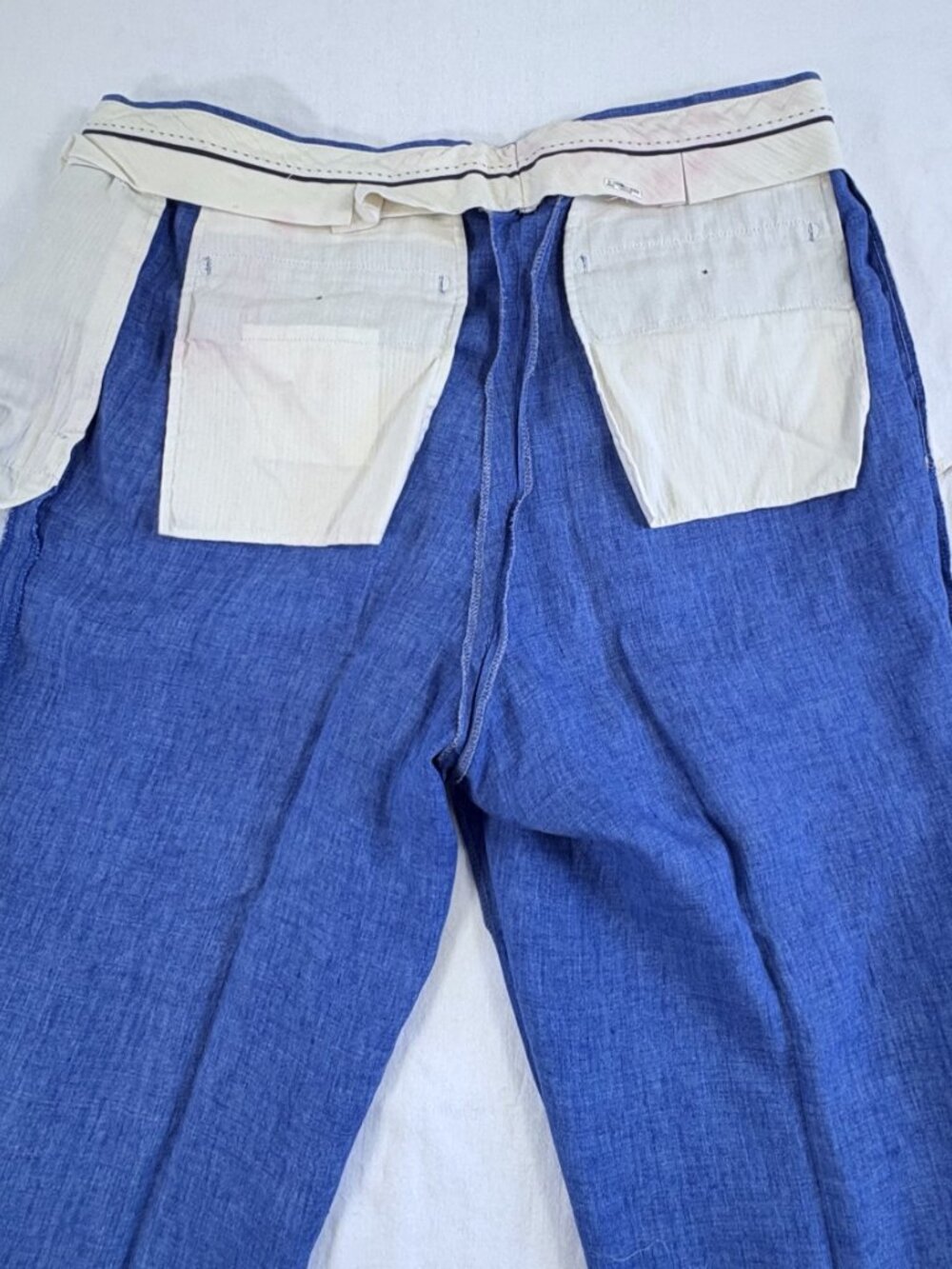 Blujacket Linen Dress Pants Size 36 Cerulean Blue Lined 29” Inseam Tailored - Picture 13 of 14